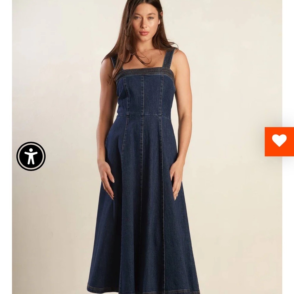 Denim Flying Tomato Dark Blue Midi Dress